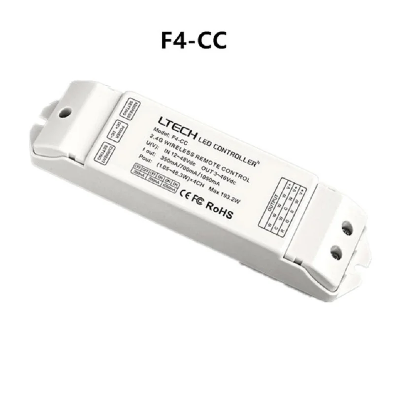 

Ltech 1050MA 4CH receiver DMX512 decoder led controller F4-CC Constant Current CC 350 700 2.4G RF wireless Receiver led dimmer