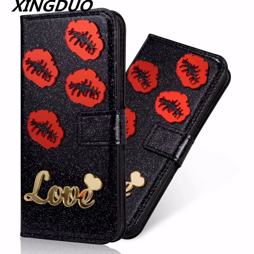 

XINGDUO Case Cover for Samsung Note 8 9 S10 S8 S9 Plus Luxury Pearl Flip PU Leather Phone Case for S6 S7 Edge Protective Shell