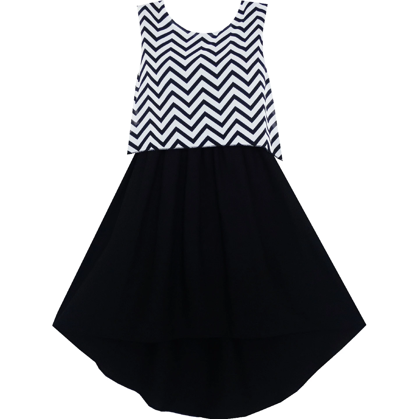 Sunny Fashion платья для девочек новогодние костюмы Кружево в Шифон В полоску Черный