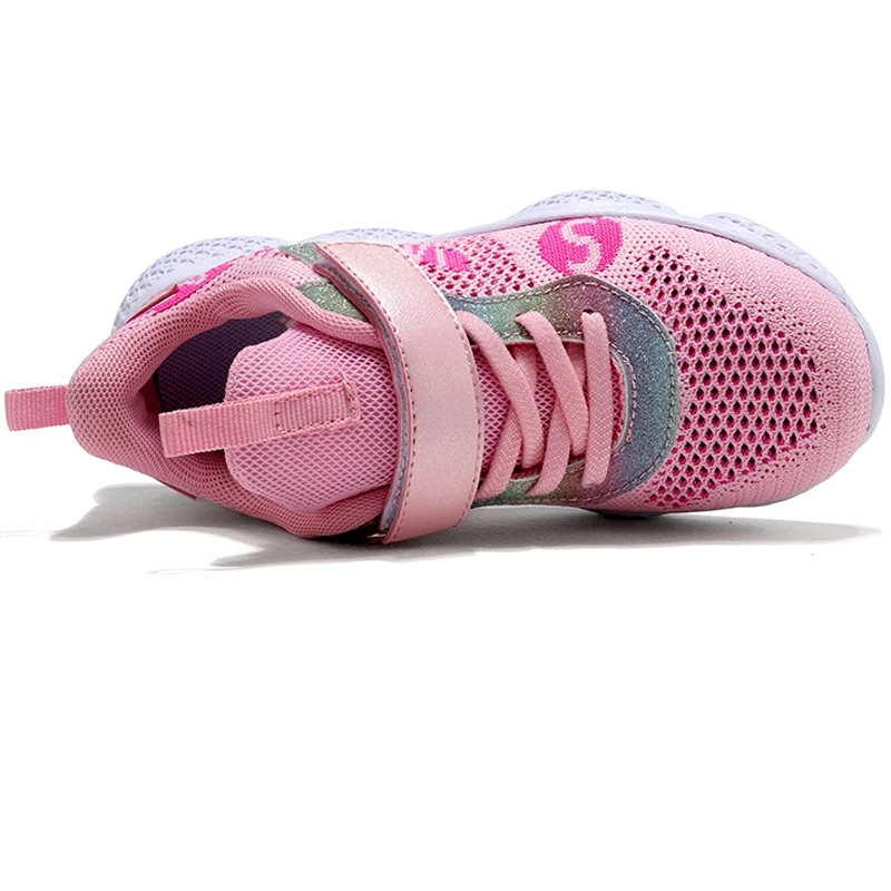 2019 Breathable Thick Sole Non-slip Soft Fashion Sneakers Children Casual Shoes Girls Walking Shoes Pink Outdoor Girl Child Kids