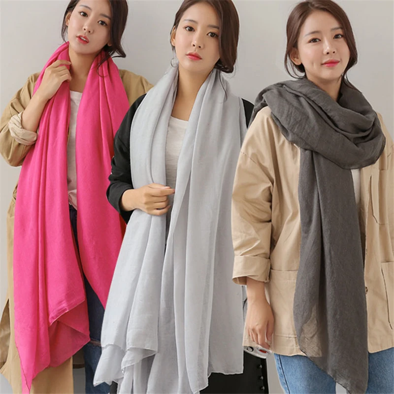 

100*180cm women cotton scarf Soft Solid Female Foulard pashmina shawls and Wraps Muslim hijab scarves islamic headscarf stole
