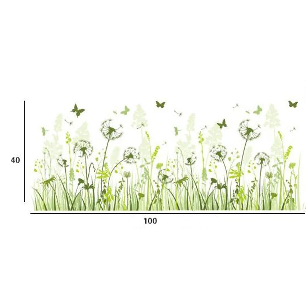 Природа трава Бабочка Наклейка на стену съемные наклейки на стену в виде одуванчика наклейка семья домашний стикер s Фреска Искусство домашний сад Декор D1