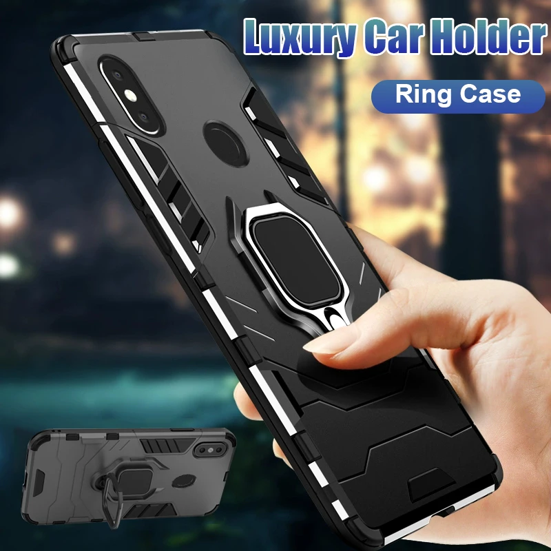 

Luxury Magnet Metal Ring Cover Case for Xiaomi Redmi Note 7 mi 8 Lite Shockproof Case for Xiaomi mi 8 SE A2 A1 Car Holder Case