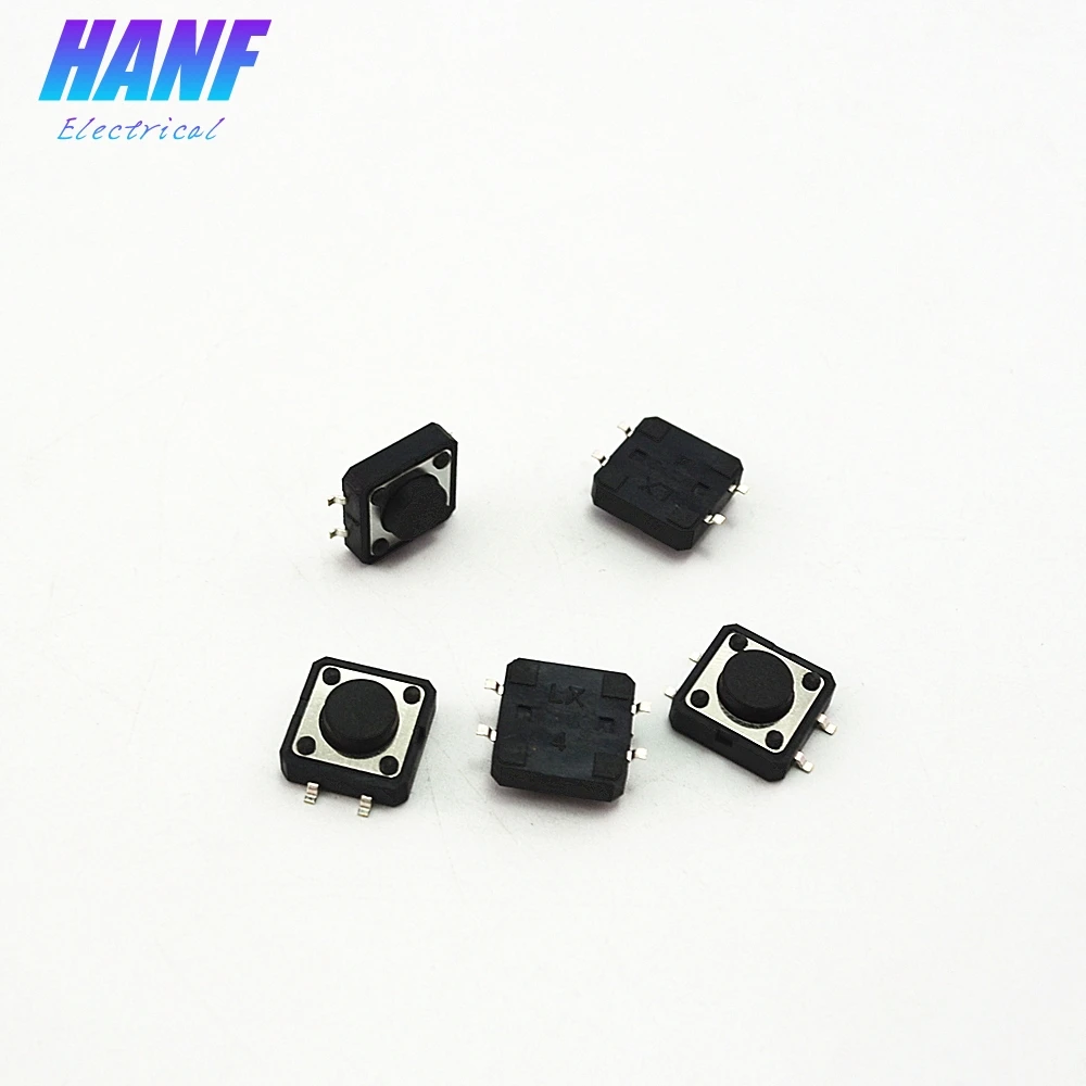Сенсорный Микро Переключатель 30 шт./лот SMD 12*12*5 мм 4 pin черный такт тактильный