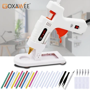 

GOXAWEE 34pcs Hot Melt Glue Gun Set Mini Electric Professional DIY High Temp Heat Melt Repair Tool With Hot Melt Glue Sticks