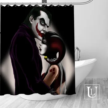 

High Quality Custom The Joker and Harley Quinn Shower Curtain Polyester Fabric Bath Curtain Hooks Mildew Resistant 1PC Custom