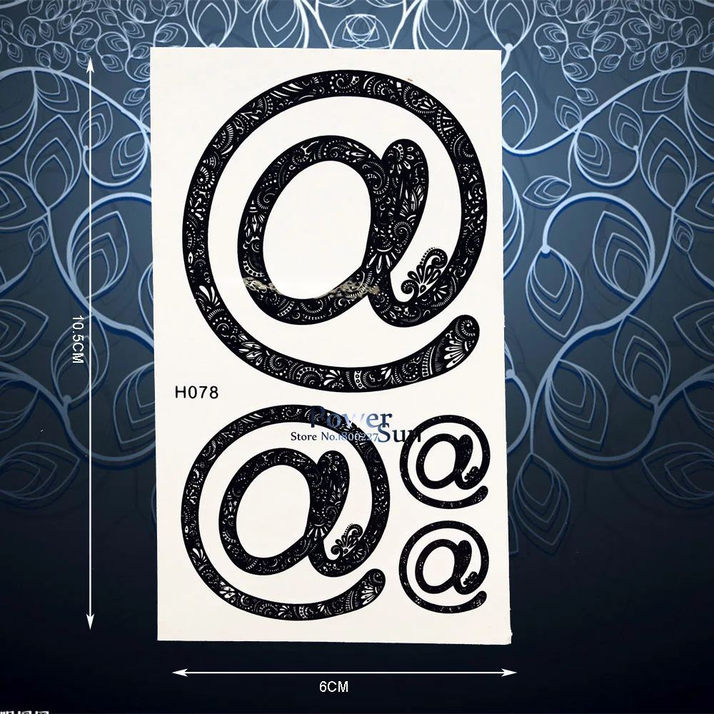 

New Trendy Internet At Logo Temporary Tattoo Sticker Waterproof Black Henna Decals Women Body Art Fake Arm Tattoo Stickers PH078