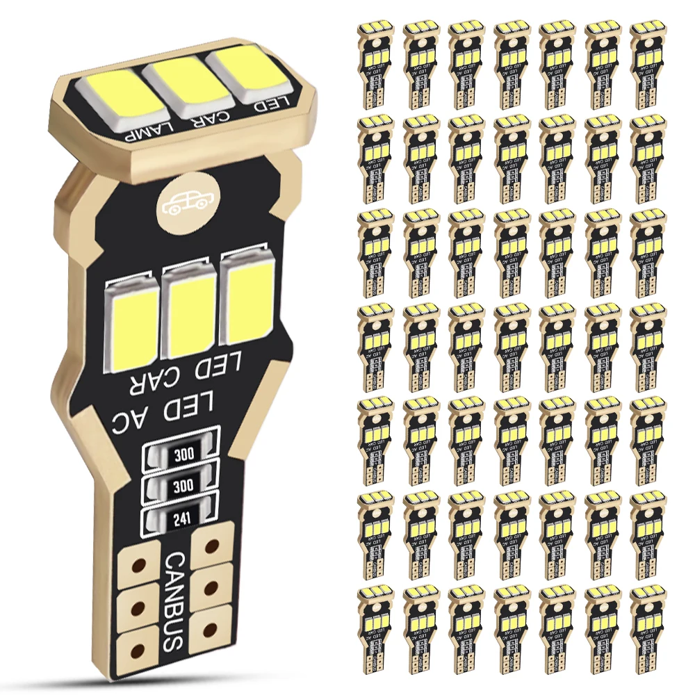 

50pcs T15 W16W LED Bulbs 921 920 912 Canbus Error Free Reverse Light 5730 SMD Auto Car Backup Parking Lamp 6000K White DC 12V