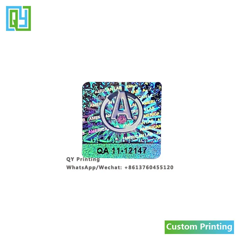 10000pcs 15x15mm 무료 배송 사용자 정의 만든 보안 홀로그램 스티커 3D 조작 증명 사용자 지정 숨겨진 된 텍스트 일련 번호 레이블