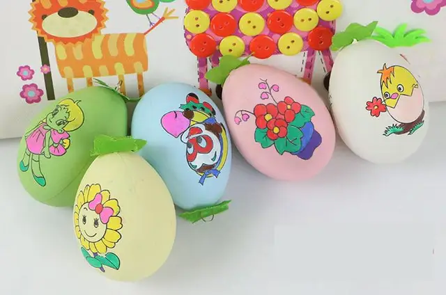 6 pcs multi pattern children drawing easter eggs with 4 colors pigment kids baby colored - Children Drawing Images 6 pcs multi pattern children drawing easter eggs with 4 colors pigment kids baby colored - Children Drawing Images