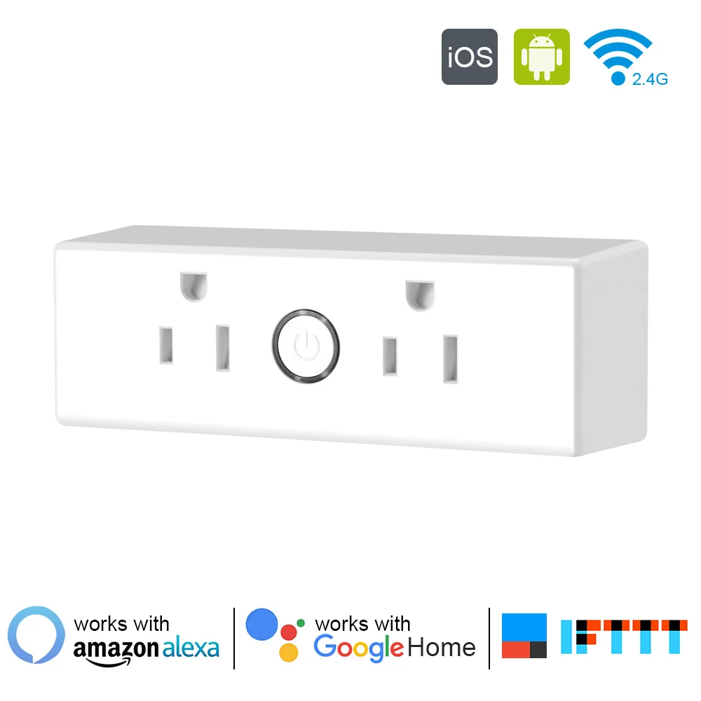 2.4 ГГц Smart розетка двойной магазины совместимы 15A дома Приспособления таймер