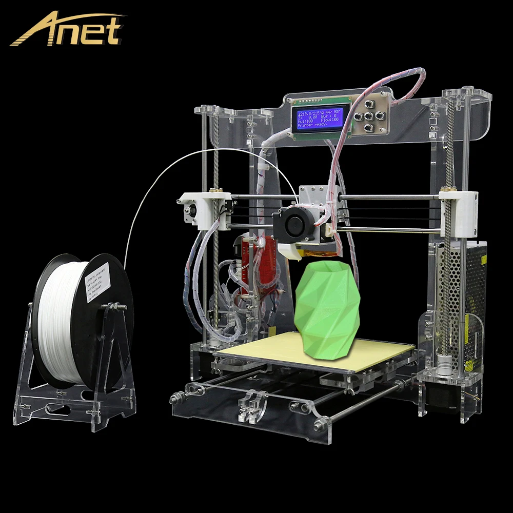 

2016Hot Sale 220*220*240mm High Quality Precision Reprap Prusa i3 DIY 3d Printer kit with 1 Roll Filament 8GB SD card/LCD Screen