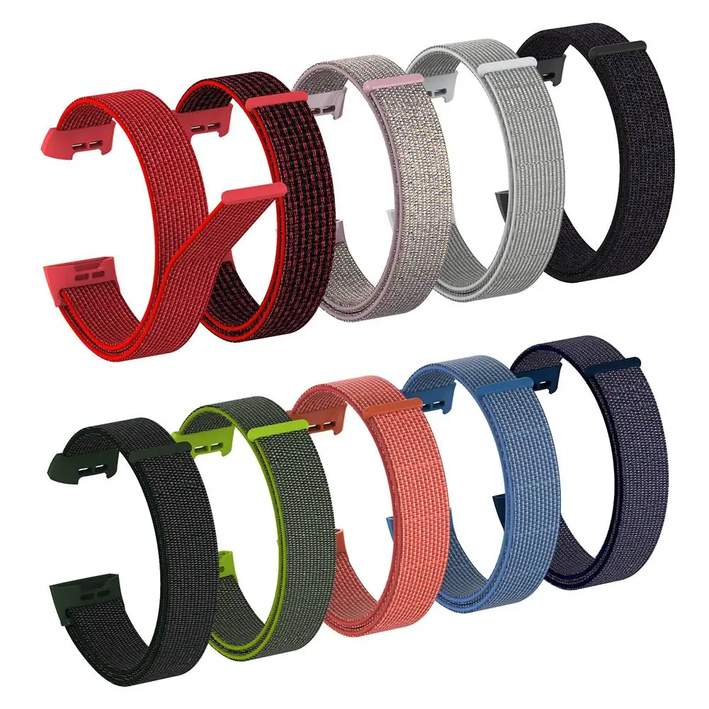 

Adjustable Soft Nylon Wrist Bang Watch Strap Replacement for Fitbit Charge 3 Soft Nylon