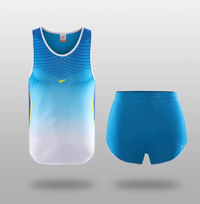 Мужские комплекты для футбола, спортивная одежда, футболки для футбола, баскетбола, набор для бега, жилет, шорты, без рукавов, тренировочный костюм с индивидуальным принтом - Цвет: T1505 blue jerseys