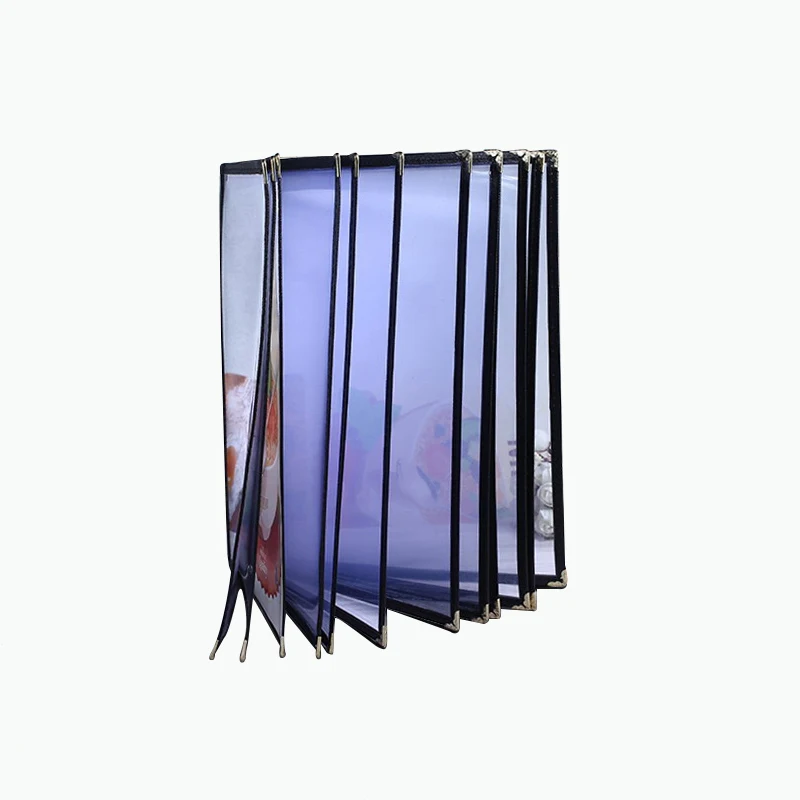 

24 View PVC Transparent A4 Menu Covers/Fits 8 1/2" x 11" Paper (12 Page) , Protective Corner Restaurant Book Cafe Black