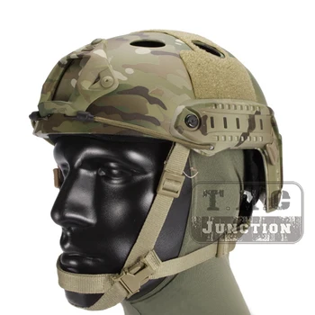 

Emerson Tactical Airsoft Fast Bump PJ Helmet Advanced Adjustment Combat Lightweight Modular OPS Helmet w/ NVG Shroud + Side Rail