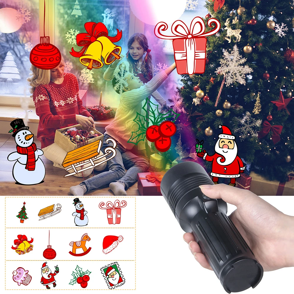 

Kmashi Christmas Light Kids Projector Flashlight Battery Operated Handheld Decoration Light for Christmas, Party Decoration