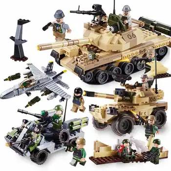 

600019A 372pcs Military Constructor Model Kit Blocks Compatible LEGO Bricks Toys for Boys Girls Children Modeling