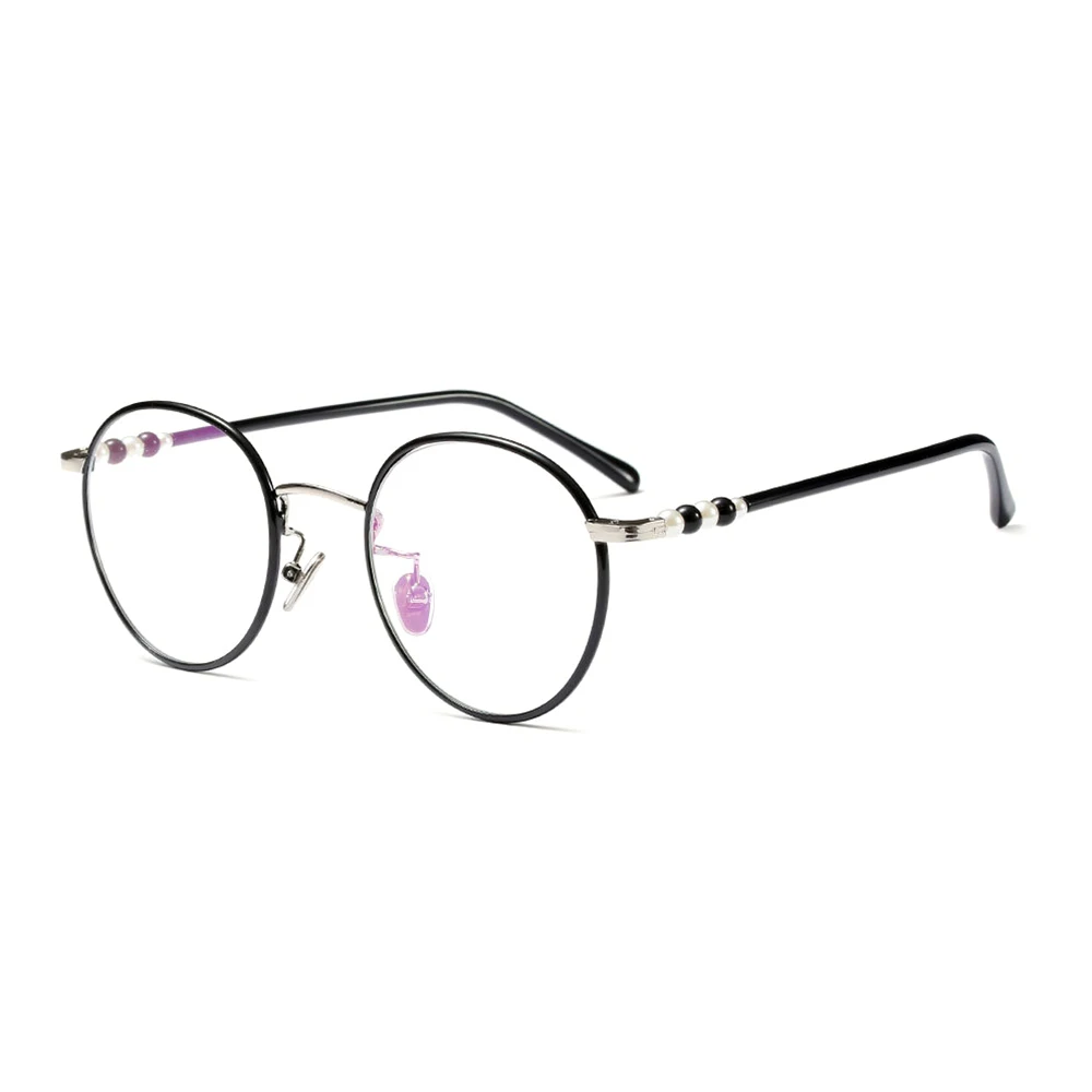 Pearl Round Retro Eyeglasses Frames Fashion Optical Eye Glasses Frame