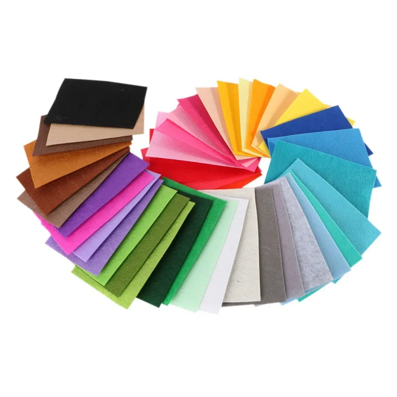 

40 pcs/Pack DIY Polyester Felt Fabric Cloth Thickness Handmade Sewing Home Decor New tecido Sewing Accessories 2018 New Year