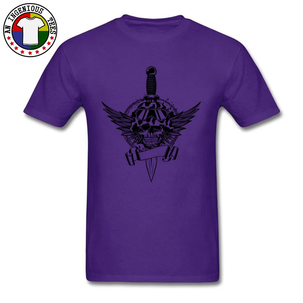 Skul Pure Cotton Mens Short Sleeve Tops T Shirt Street Mother Day T-Shirt Crazy Clothing Shirt Brand New O-Neck Skul purple
