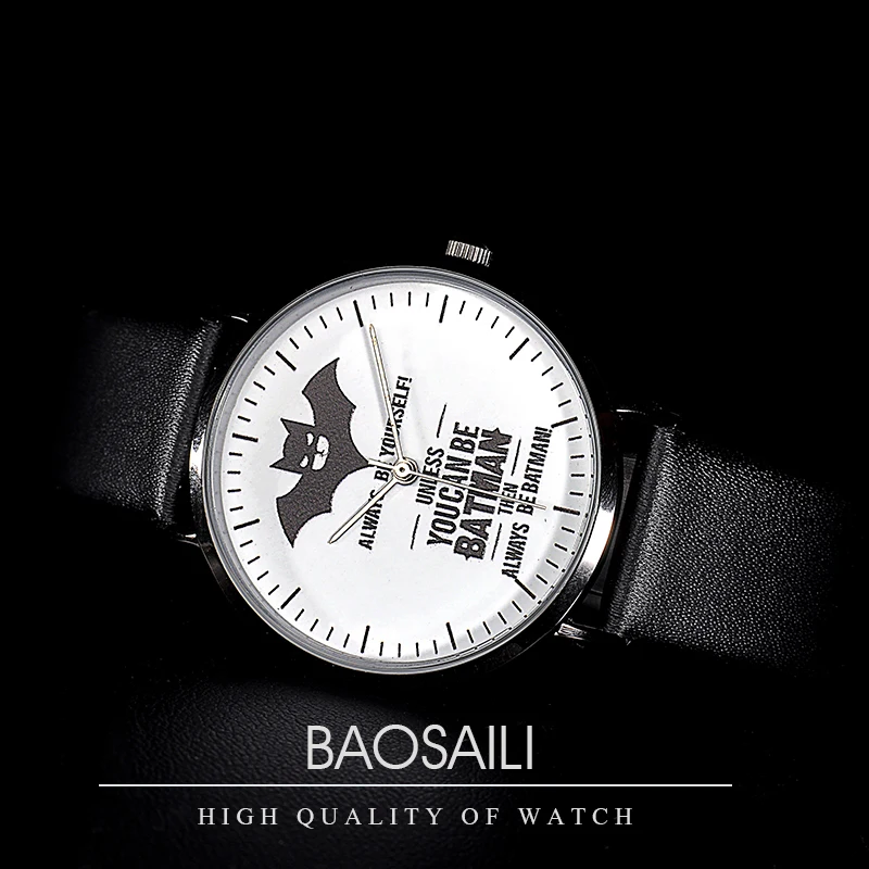 Мужские и женские классические часы BAOSAILI с кожаным циферблатом стильным