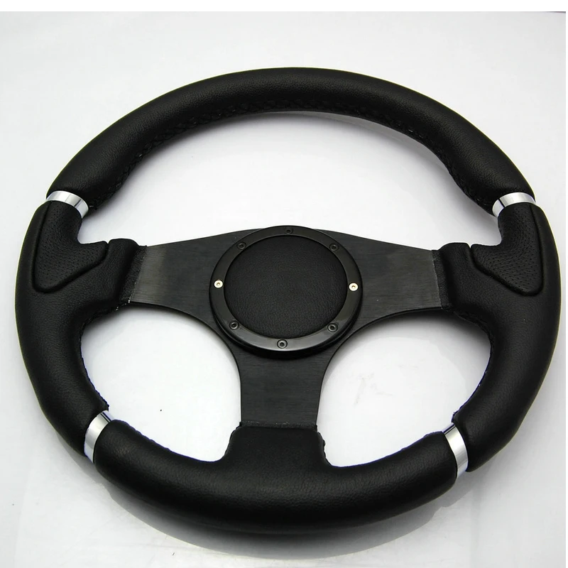 New HOT SALE 14 inch 350mm Steering Wheel Black Stitch Sport Racing