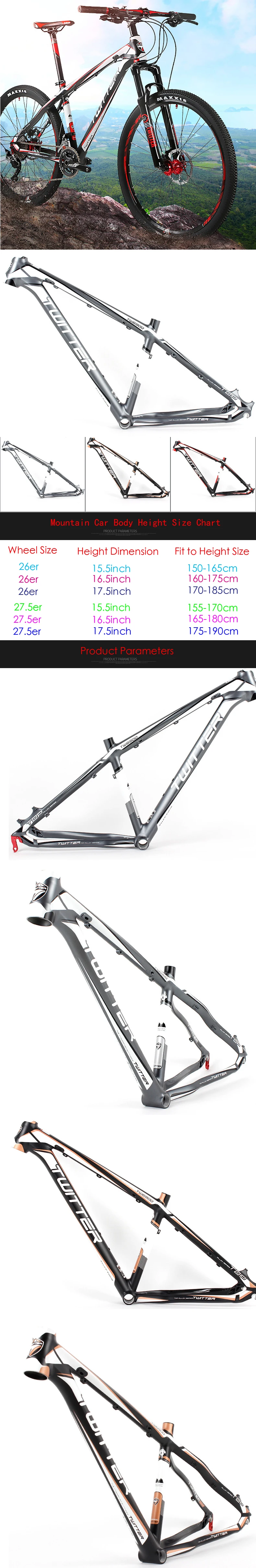 Discount Bicycle Frame 26er/27er Aluminum Alloy mountain Bike Frame diameter Aluminum Alloy Tapered pipe frame frame 16.5