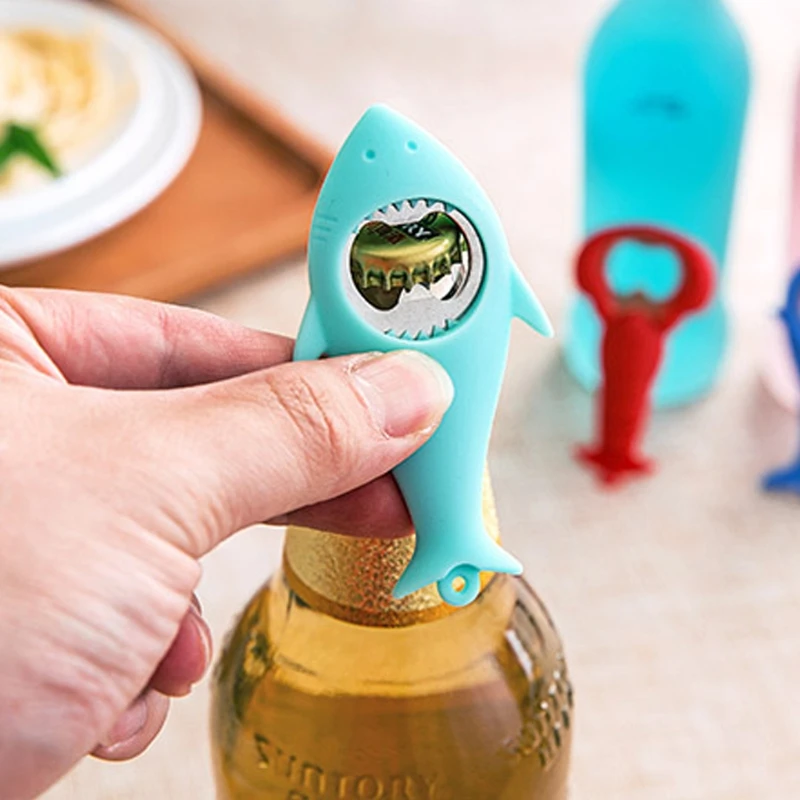 Unique Design Cute Silicone Bottle Opener Stainless Steel Beer Coke