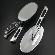 Aftermarket free shipping Alloy Rearview Oval Mirror for Honda Kawasaki Yamaha CBR600 F4/F4i 900RR 929RR 954RR RC51 chromed