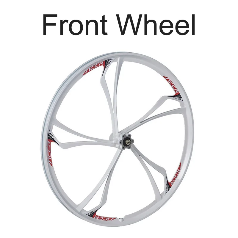 26 дюймов передняя+ задняя 5 спиц обод из магниевого сплава, подходит для дисковых тормозов, колесо для горного велосипеда - Цвет: Front Rim White