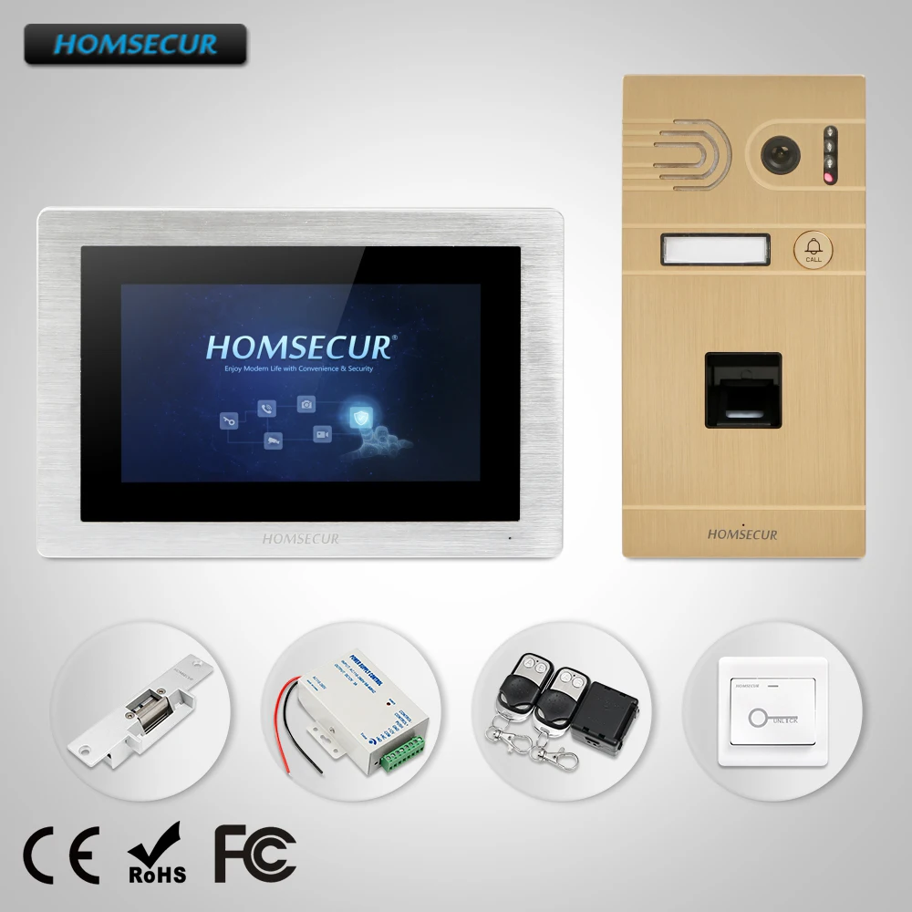 

HOMSECUR 7" Wired Video Door Phone Intercom System+Golden Camera& Motion Detection for House/Flat BC061-G +BM714-S
