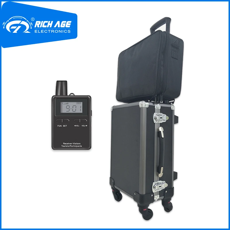 

RichiTek Tour Guide System Hire London Mic 4 Transmitters+81 Receivers For Hajj and Umrah With Condenser Microphone