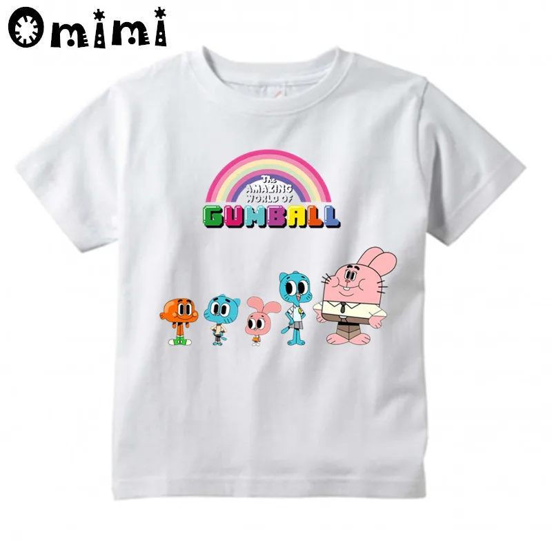 Футболка с принтом «Удивительный мир Гамбола» для мальчиков и девочек, детские повседневные топы с короткими рукавами, Детская забавная футболка - Цвет: HKP5125C