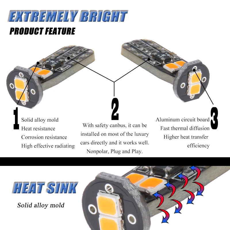 2x супер яркий T10 W5W светодиодный лампы для автомобилей 168 194 Автомобильный светодиодный Авто зазор для Чтения номерного знака, янтарный, оранжевый T15