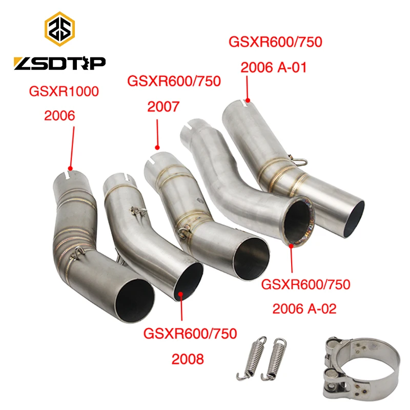 

ZSDTRP Motorcycle Exhaust Modified Contact Front Middle Link Pipe Slip-on For Suzuki GSXR600/750 06 07 08 GSXR1000 06