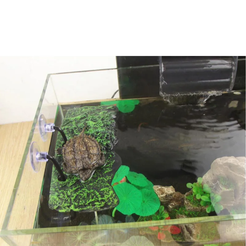

Turtle Float Island Fish Tank Aquarium Ornament Turtle Simulation Stone Climbing Basking Reptile Background Aquarium Decoration