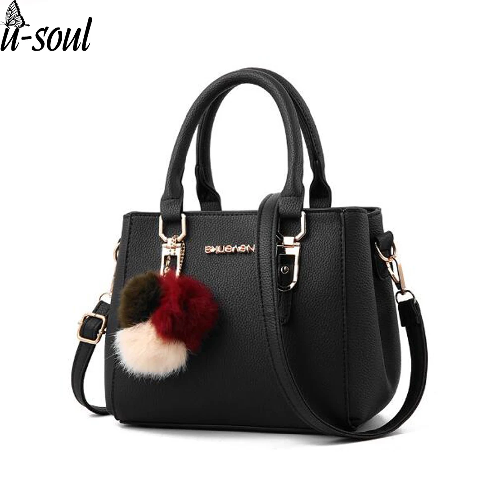 

Women Bag Vintage Handbag Casual Tote Fashion Women Messenger Bags Shoulder Top-Handle Purse Wallet Leather 2018 Black A10217