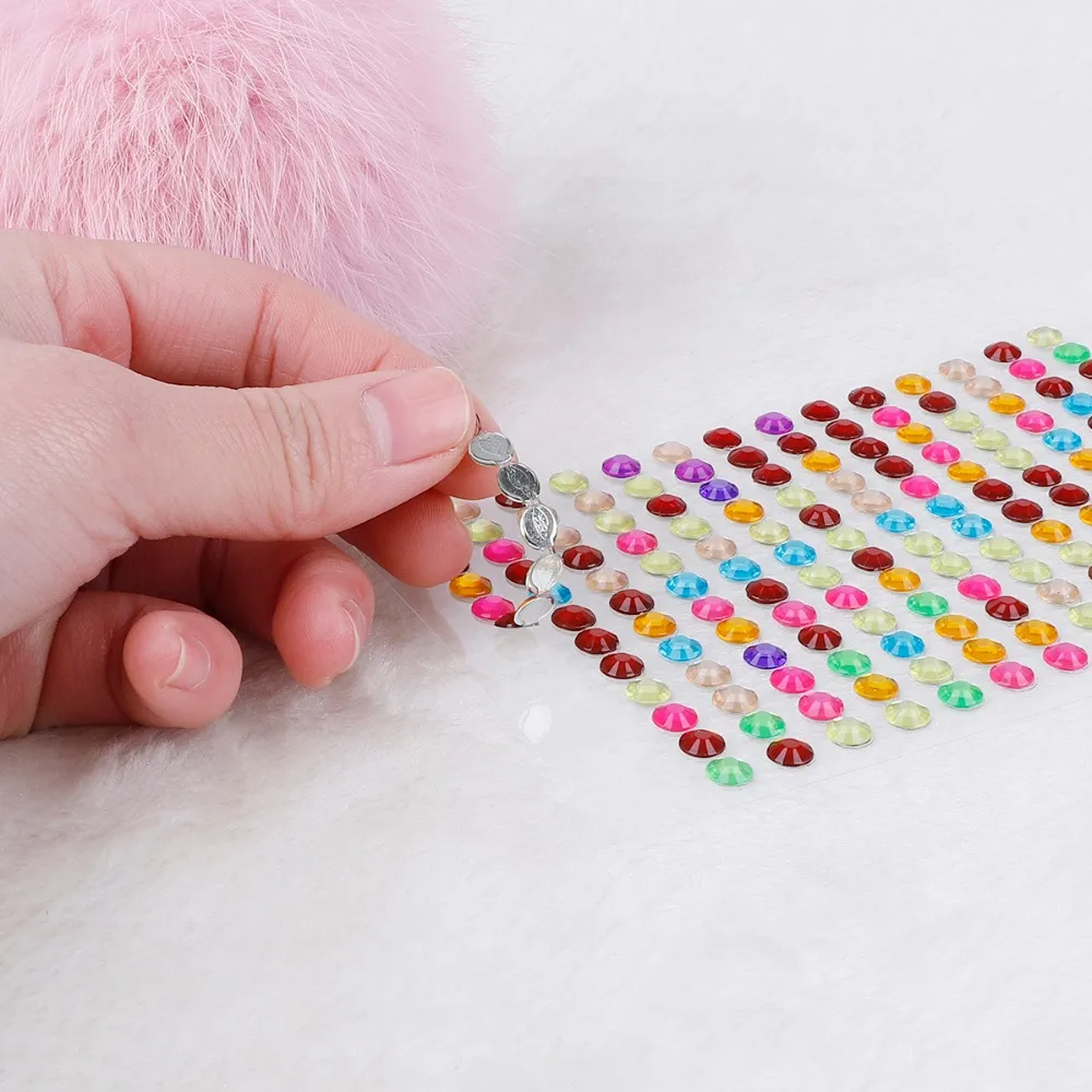 504pcs/lot 6mm Acrylic Rhinestones Fabric Phone Scrapbooking Nail Art DIY Material For Party Crafts Decoration Supplies