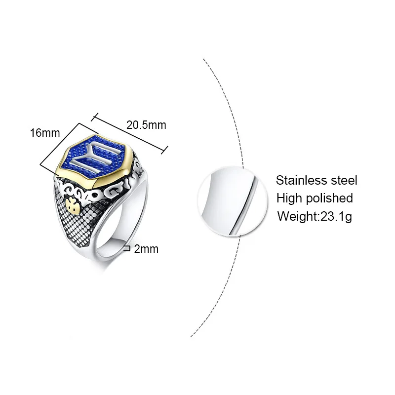 Панк Kayi Obasi флаг Османская империя кольцо из нержавеющей стали Османская печать Kayi Ertugrul кольца для мужчин модные ювелирные изделия Размер 8-12