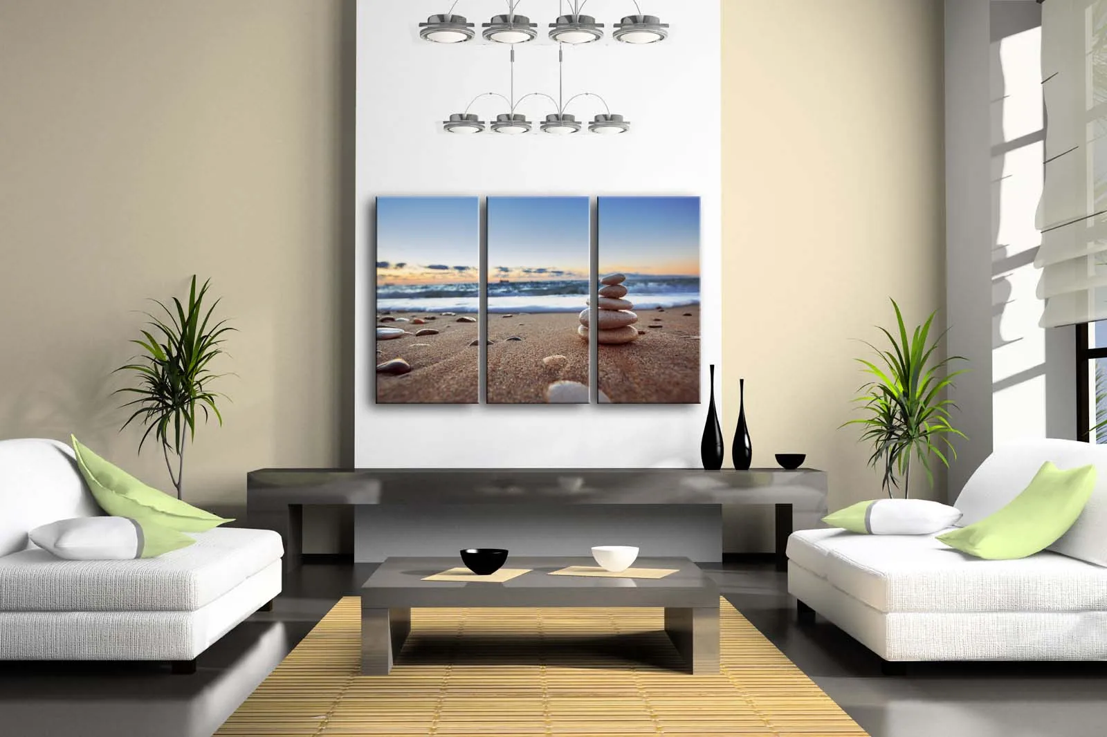 3 Панели рисунок на стену без рамки картины камни пляж Sunrise принт на холсте Современный Морской пейзаж Плакаты для гостиной