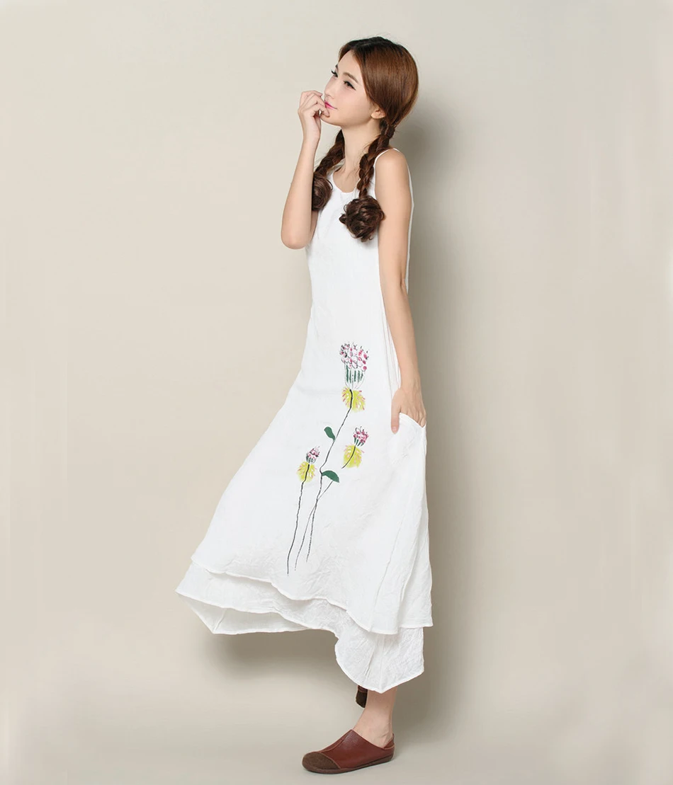 Linen Drawstring Dress Summer