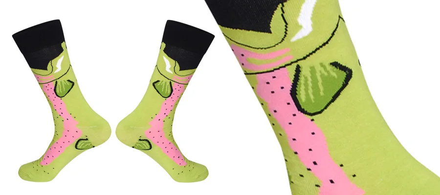 Мужские забавные носки 26 цветов космический человек Хот дог арбуз Покемон новинка носки чесаный хлопок Повседневные носки для экипажа