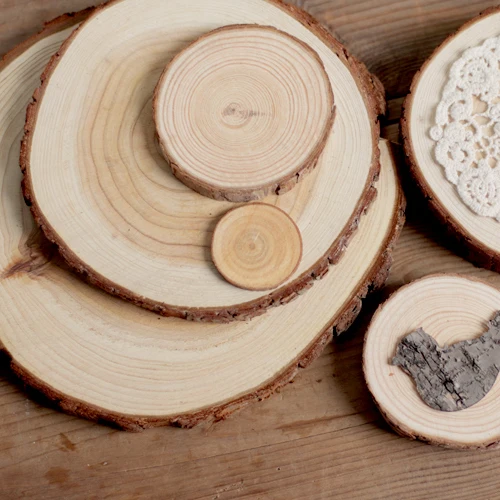 Zakka log wood Pine bark Wooden stake Shooting prop Cup mat Dry twigs annual growth ring Personality cup dia.3-25cm TH1-2cm |