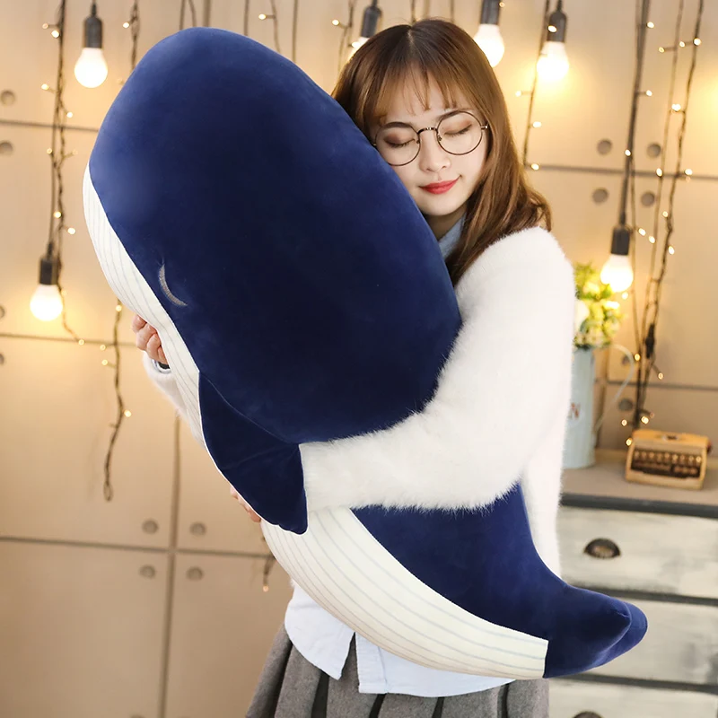 

1pc 45/65/85CM Cartoon Super Soft Plush Toy Sea Animal Big Blue Whale Soft Toy Stuffed Animal Fish Children's birthday gift