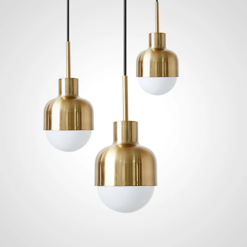 

Nordic Simple Creative Fashion Restaurant Bar Pendant lights Modern Study Real copper Bedside LED Droplight E27 LED Bulb fixture