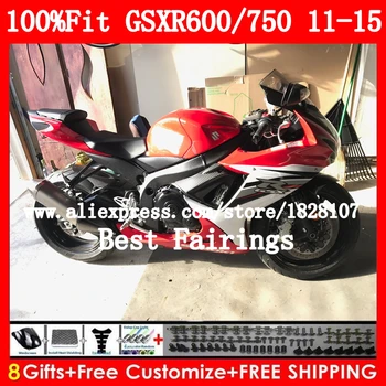 

Fairing For SUZUKI Red white GSXR750 GSXR600 2011 2012 2013 2014 2015 8B0 K11 GSX-R750 GSXR 600 750 11 12 13 14 15 Stock red kit