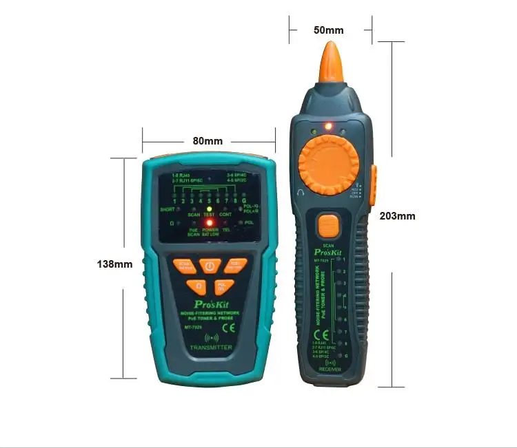 Pro'sKit MT-7029-C фильтрующий шум кабель сети PoE тонер зонд тестер для провода телефонной линии детектор трекер