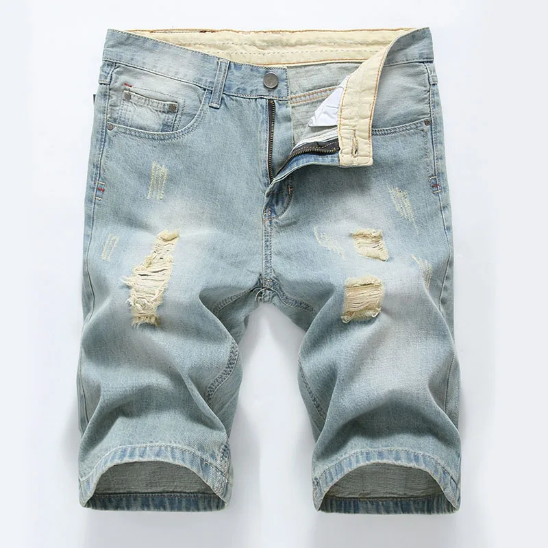 

New Fashion Mens Ripped Short Jeans Brand Clothing Summer Causal Shorts Breathable Denim Shorts Male Homme Plus Size 40