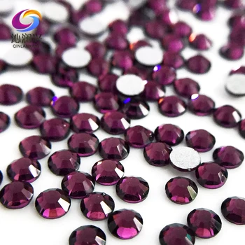 

SS3-SS34 Deep purple color Non HotFix flatback Top-level glass crystal 3D Nail Art Rhinestones diy Decorations MFSZ